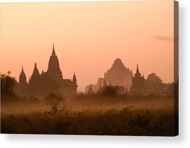 Sunrise Acrylic Print featuring the photograph Dawn in Burma #1 by Michele Burgess