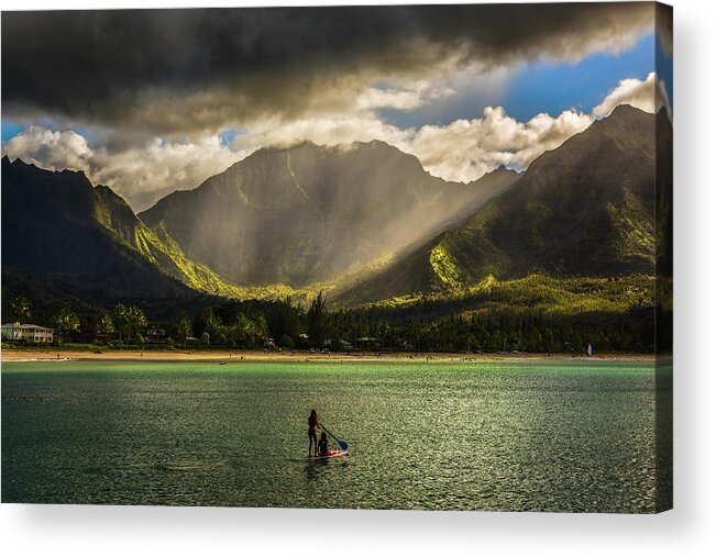 Hanalei Acrylic Print featuring the photograph Facing the Storm by Robert FERD Frank