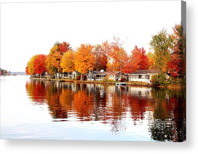 Leaves Acrylic Print featuring the photograph Fall Reflections #1 by Charlene Reinauer