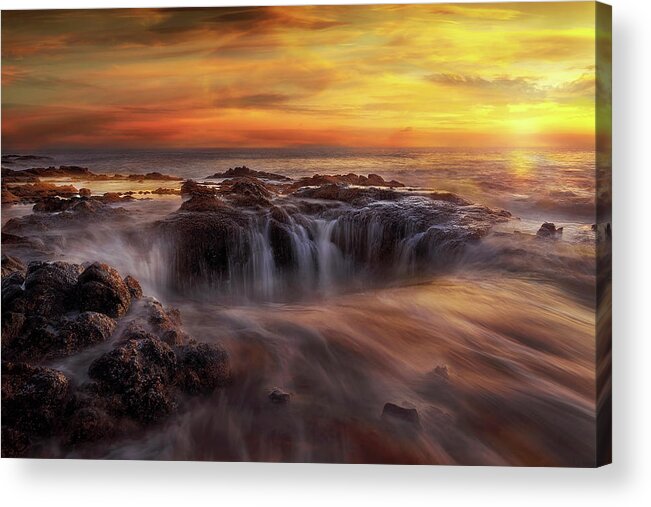 Thors Well Acrylic Print featuring the photograph Fire and Water #1 by David Gn