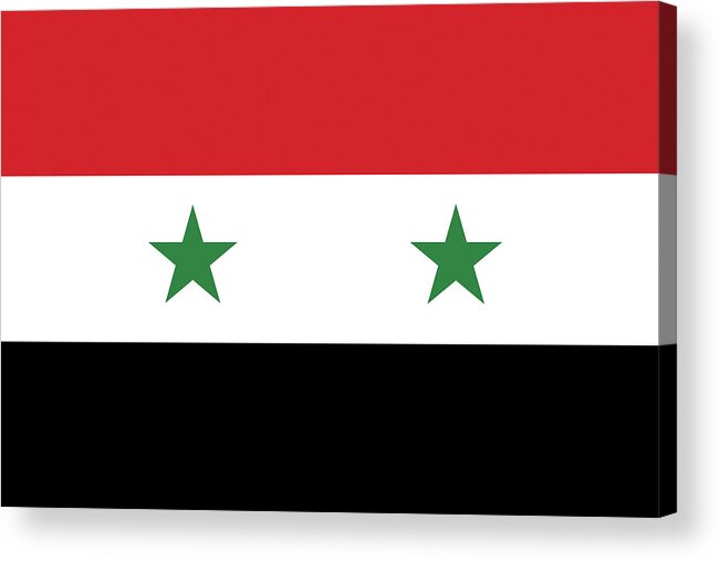 Arab Acrylic Print featuring the digital art Flag of Syria #1 by Roy Pedersen