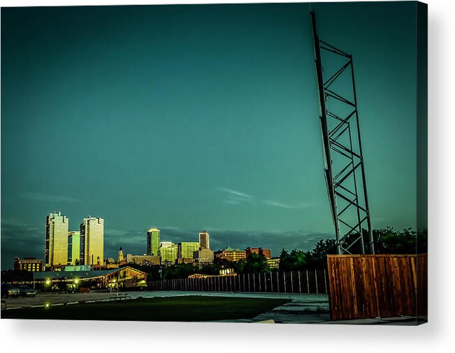 Cityscape Acrylic Print featuring the photograph Fortworth Texas Cityscape #2 by Brad Thornton