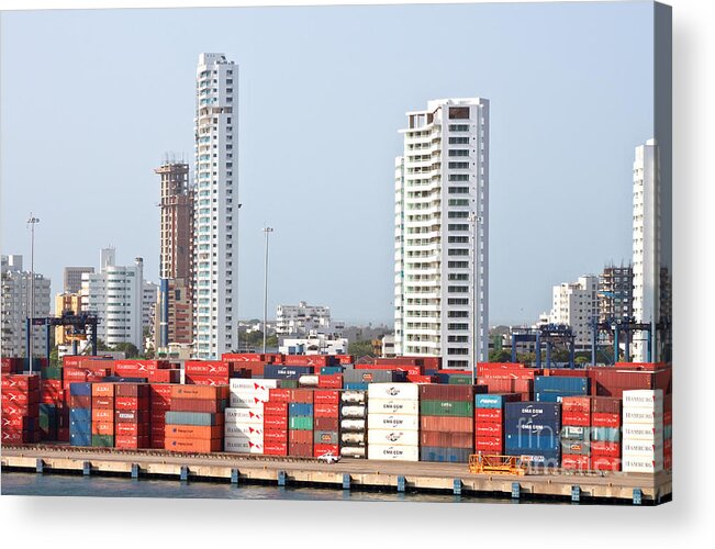 Container Acrylic Print featuring the photograph Freight Containers #1 by Thomas Marchessault