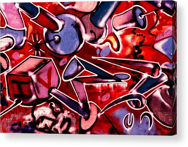 F6-g-0040 Acrylic Print featuring the photograph Graffiti Art - 040 by Paul W Faust - Impressions of Light