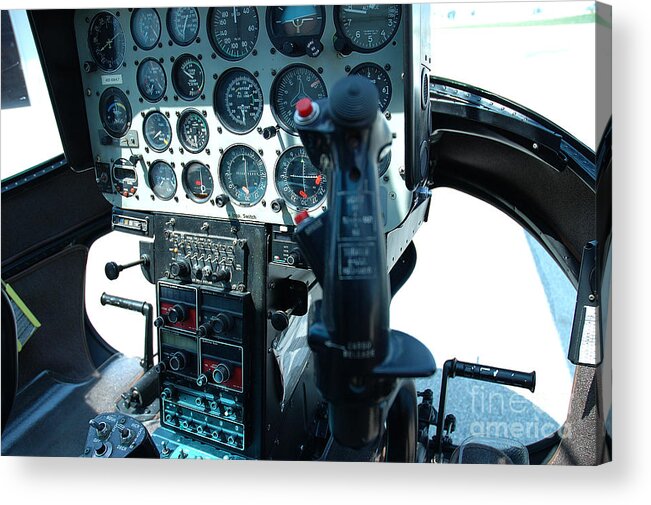 Helicopter Acrylic Print featuring the photograph Helicopter cockpit #2 by Micah May
