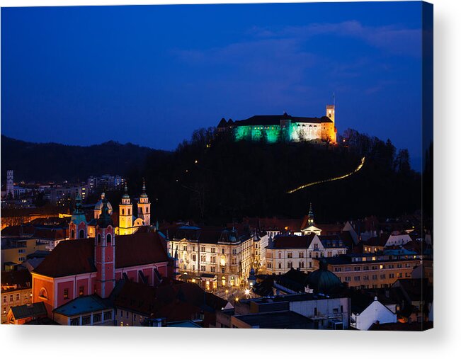 Ljubljana Acrylic Print featuring the photograph Irish Ljubljana Castle #1 by Ian Middleton