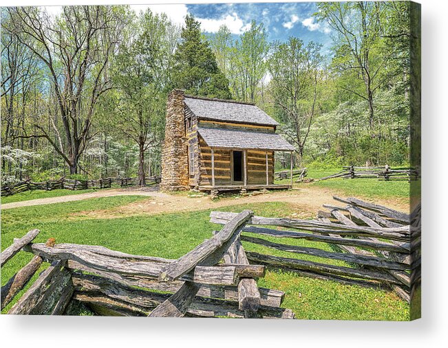 Cades Cove Acrylic Print featuring the photograph John Oliver Cabin #1 by Victor Culpepper