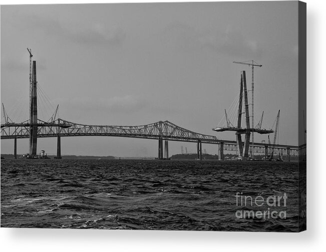Old & New Bridges Acrylic Print featuring the photograph June 20 2004 by Dale Powell