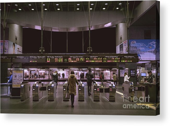 Escalator Acrylic Print featuring the photograph Kyoto Train Station, Japan by Perry Rodriguez