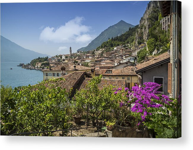 Lake Garda Acrylic Print featuring the photograph LAKE GARDA Limone sul Garda #2 by Melanie Viola