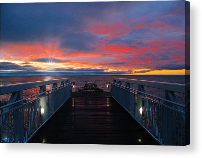 Lake Huron Acrylic Print featuring the photograph Lake Huron Sunrise #1 by Michael Rucker