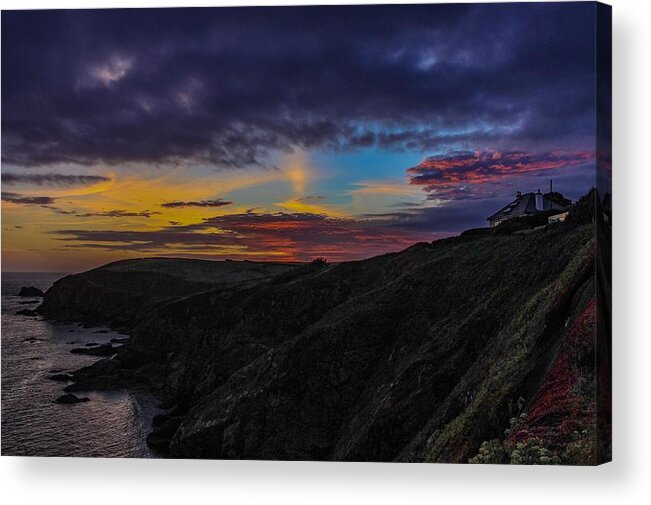 Landscape Acrylic Print featuring the photograph Lizard point at sunset #1 by Claire Whatley