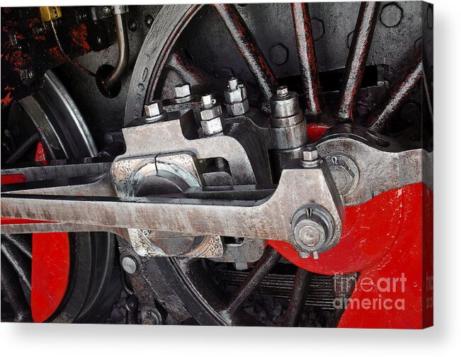 Antique Acrylic Print featuring the photograph Locomotive Wheel #1 by Carlos Caetano