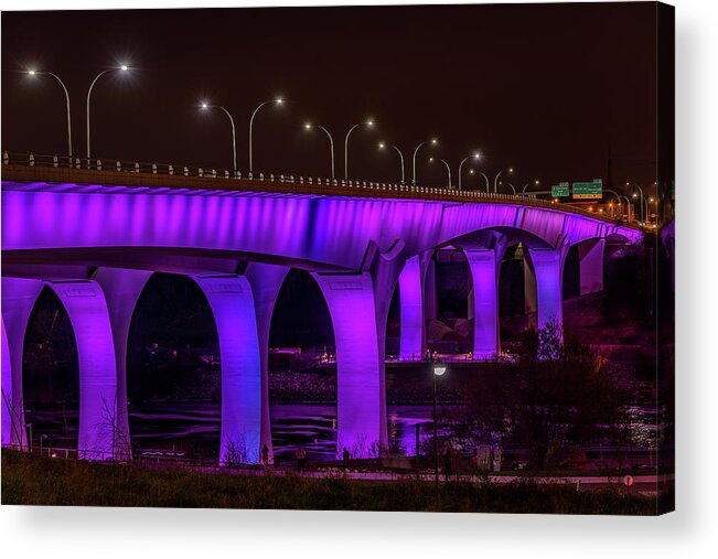 I-35 Acrylic Print featuring the photograph Minneapolis in Purple 6 #1 by Bill Pohlmann