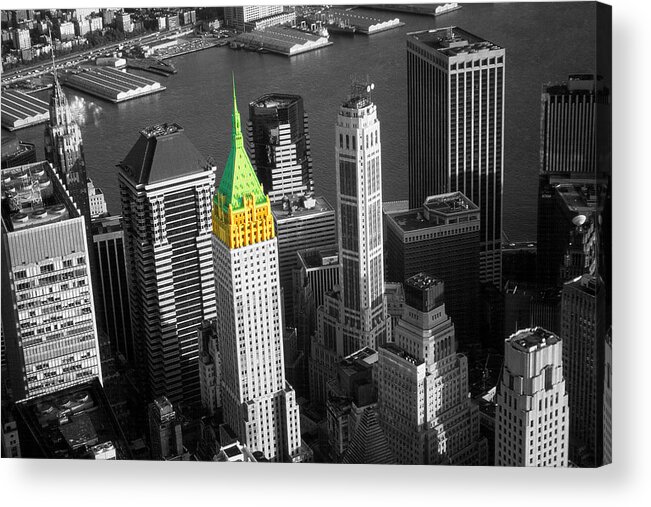 New+york Acrylic Print featuring the photograph New York Wall Street Skyline - Highlight Photo by Peter Potter
