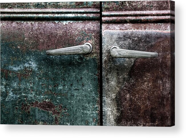Old Acrylic Print featuring the photograph Old Car Weathered Paint #1 by Carol Leigh