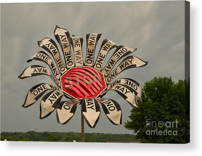 Signs Acrylic Print featuring the photograph One Way by Bob Sample