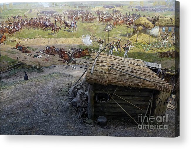 Details Acrylic Print featuring the photograph painting of Battle of Borodino by Vladi Alon