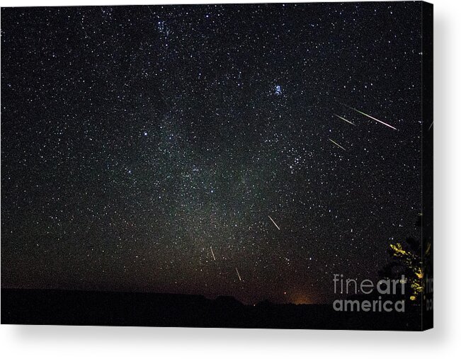 Meteors Acrylic Print featuring the photograph Perseid Meteor Shower #1 by Mark Jackson