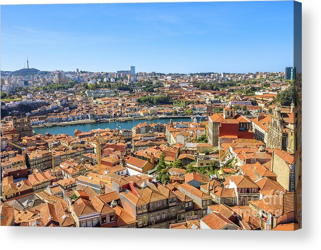 Oporto Acrylic Print featuring the photograph Porto skyline Portugal #1 by Benny Marty