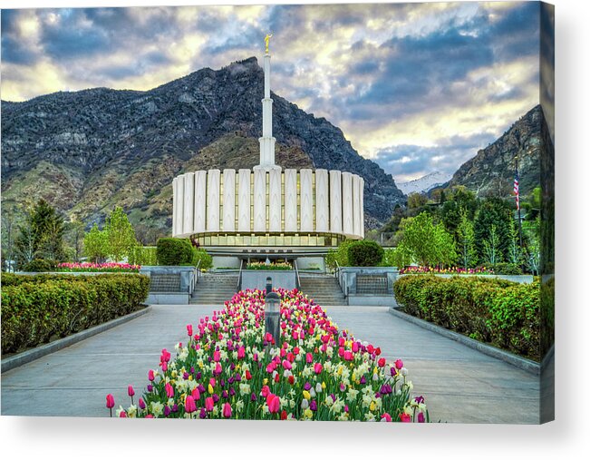 Lds Acrylic Print featuring the photograph Provo Utah Temple #2 by Brett Engle