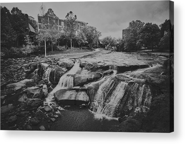 Greenville Acrylic Print featuring the photograph Reedy River Running Through Greenville, South Carolina #1 by Mountain Dreams