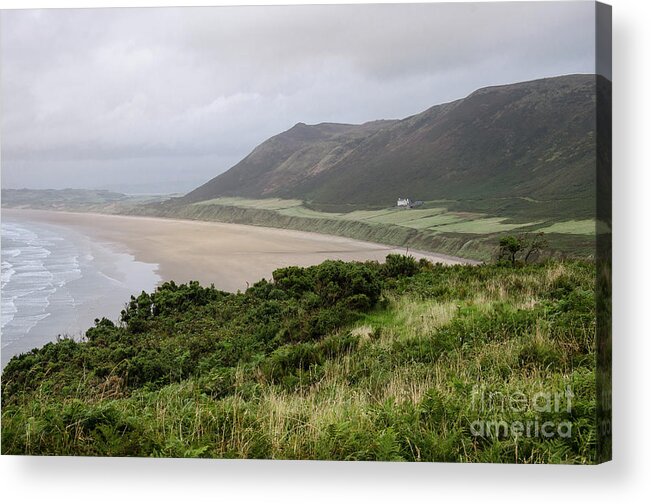 Sunset Acrylic Print featuring the photograph Rhossili Bay, South Wales by Perry Rodriguez