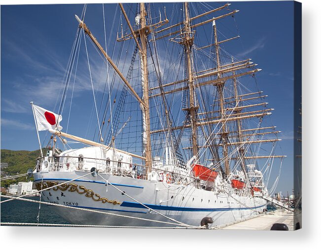Sailing Ship Acrylic Print featuring the photograph Sail Training Ship NIPPON MARU #1 by Aiolos Greek Collections