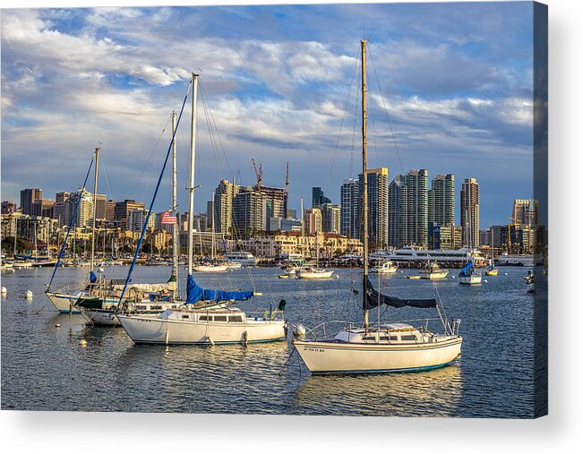 Boat Acrylic Print featuring the photograph San Diego Harbor #1 by Peter Tellone