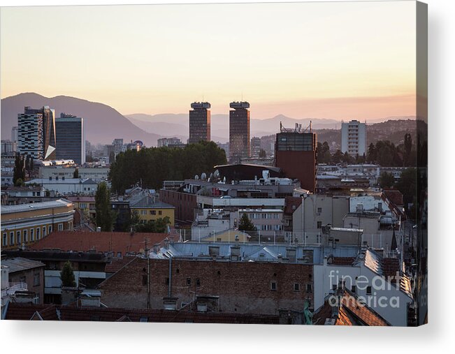 Balkans Acrylic Print featuring the photograph Sarajevo cityscape, Bosnia #1 by Didier Marti