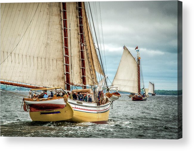 Windjammer Acrylic Print featuring the photograph Schooner Race by Fred LeBlanc