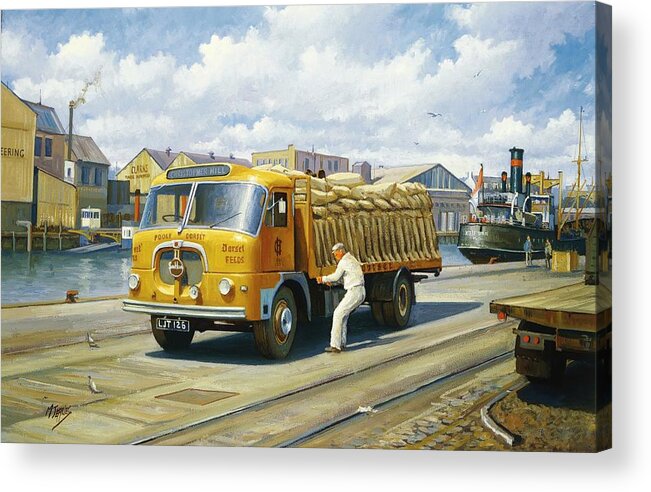 \art For Investment\ Acrylic Print featuring the painting Seddon at Poole docks. by Mike Jeffries