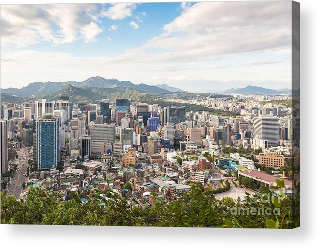 Seoul Acrylic Print featuring the photograph Seoul Panorama #1 by Didier Marti