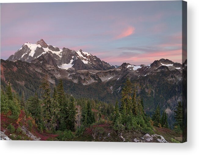 Mountains Acrylic Print featuring the photograph Shuksan After Sunset #1 by Michael Russell