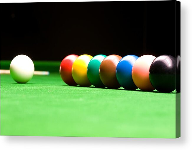 Snooker Acrylic Print featuring the photograph Snooker #1 by Chris Smith