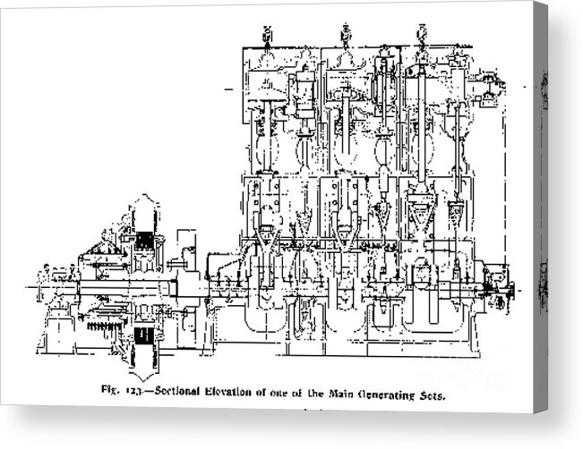 Science Acrylic Print featuring the photograph Steam Engine Diagram, Titanic, 1911 #1 by Science Source