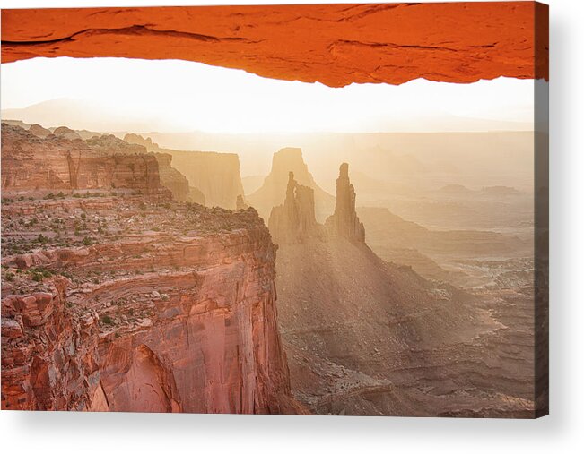 Canyonlands National Park Acrylic Print featuring the photograph Sunrise at Mesa Arch #1 by Kunal Mehra