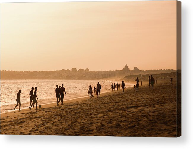Salgados Acrylic Print featuring the photograph Sunset in the Beach #1 by Carlos Caetano