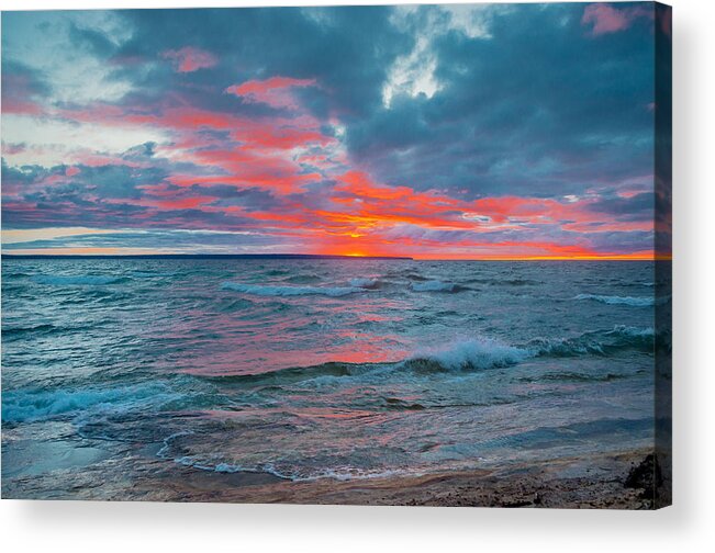 Lake Superior Acrylic Print featuring the photograph Superior Sunset #1 by Gary McCormick