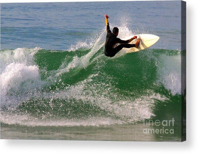 Active Acrylic Print featuring the photograph Surfer #1 by Carlos Caetano