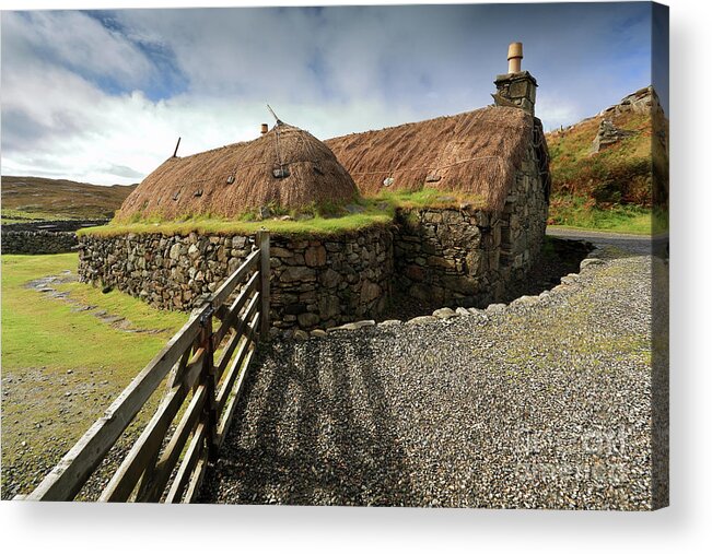 Blackhouse Acrylic Print featuring the photograph Thatched Blackhouse, Isle of Lewis by Maria Gaellman