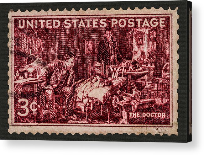 Healthcare Acrylic Print featuring the photograph The Doctor - Concerned Physician Postage Stamp by Phil Cardamone