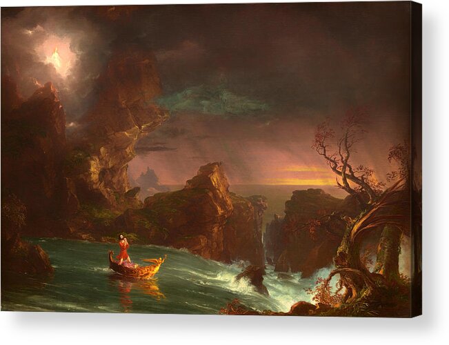 Painting Acrylic Print featuring the painting The Voyage Of Life - Manhood #1 by Mountain Dreams