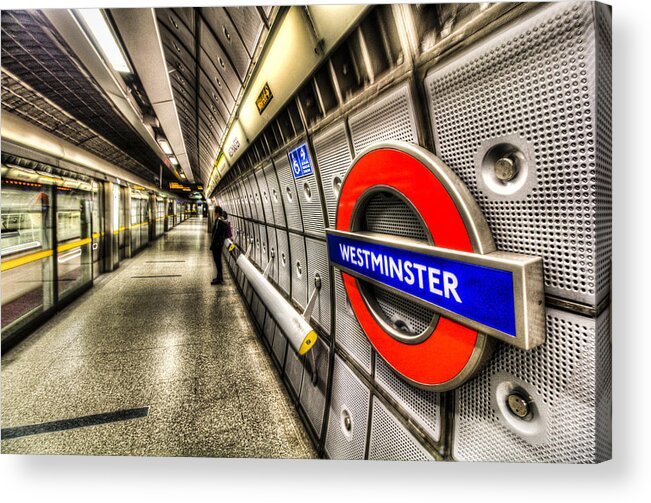 Tube Acrylic Print featuring the photograph Underground London #1 by David Pyatt