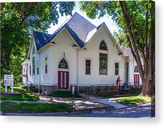 Elliott Iowa Acrylic Print featuring the photograph United Methodist Church #1 by Ed Peterson