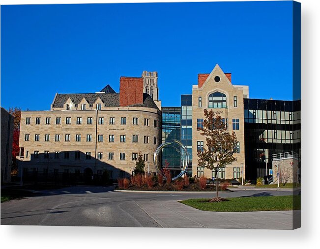University Of Toledo. Stranahan Hall North And South Acrylic Print featuring the photograph University of Toledo Stranahan North and South Halls I #1 by Michiale Schneider