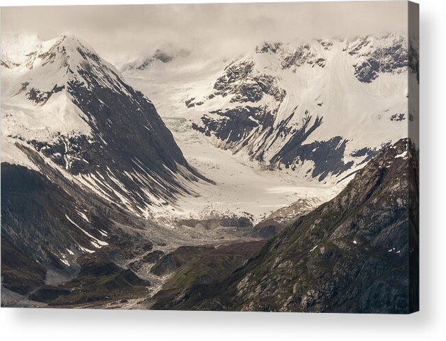 Glacier Bay National Park Acrylic Print featuring the photograph Valley Shadows #1 by Kristopher Schoenleber
