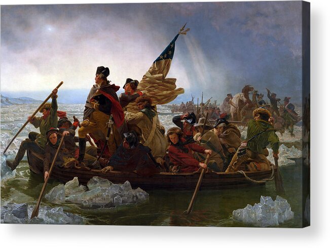 Washington Crossing The Delaware Acrylic Print featuring the painting Washington Crossing The Delaware by Emanuel Leutze