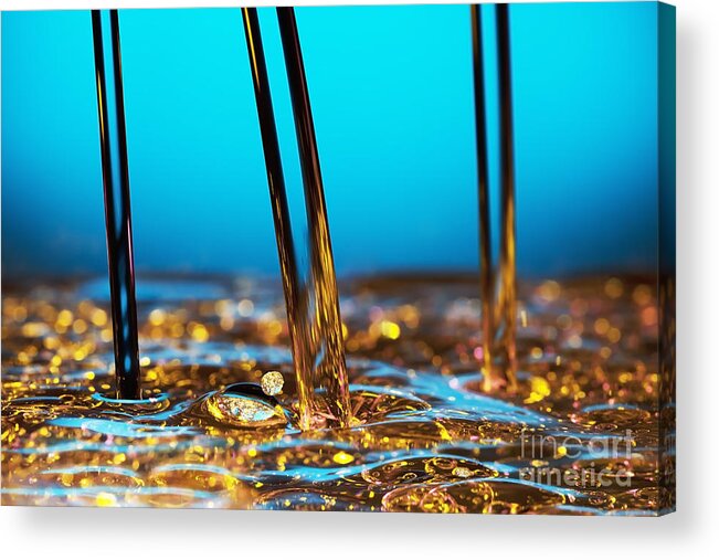 Abstract Acrylic Print featuring the photograph Water And Oil #1 by Setsiri Silapasuwanchai