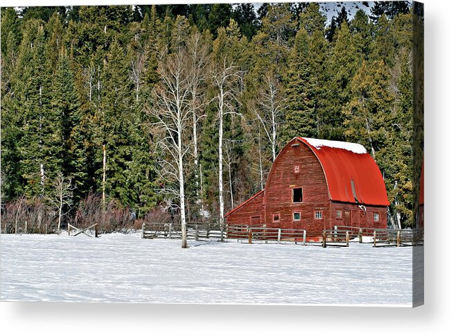Barn Acrylic Print featuring the photograph Winter Barn #1 by Ronnie And Frances Howard